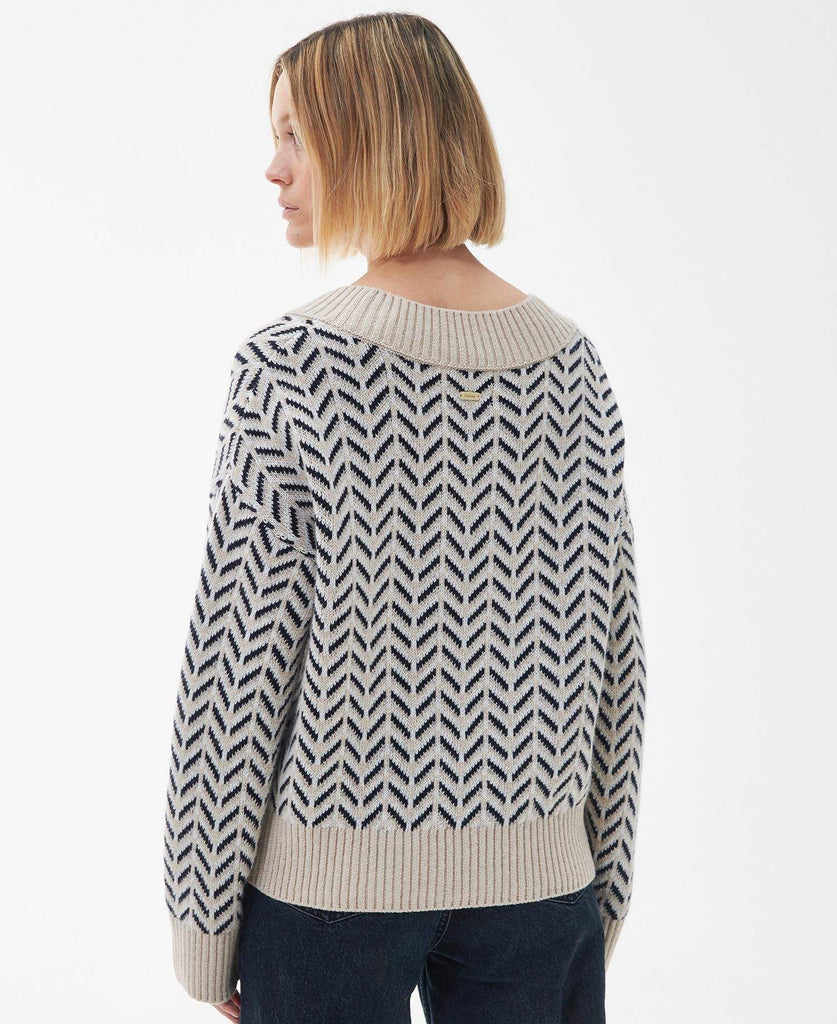 Barbour Dömupeysa - Simone Knit Multi - Bone