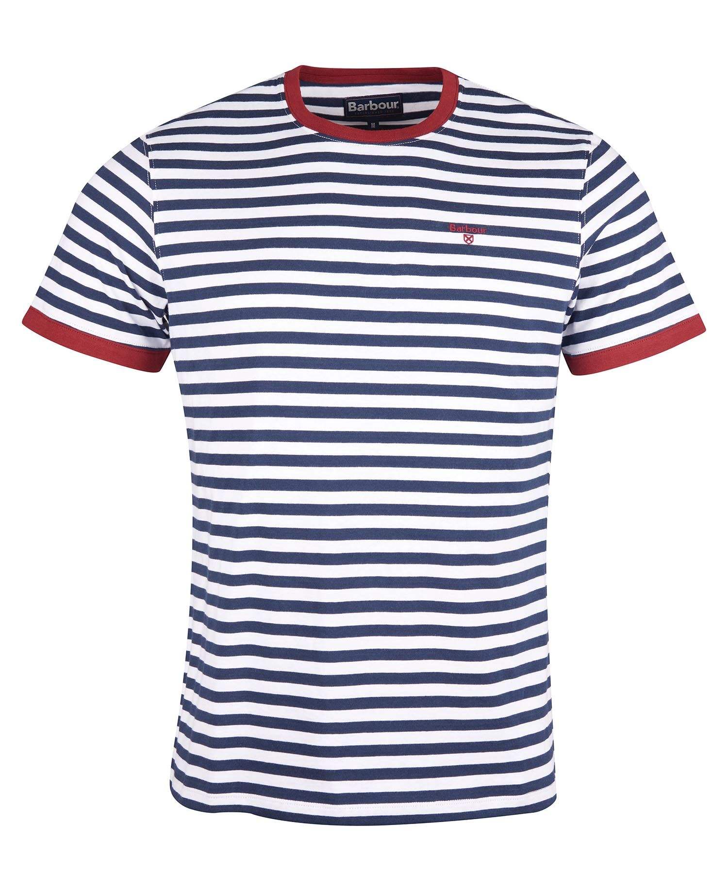 Barbour Bolur Quay Striped T Shirt Navy Kormakur Skjoldur