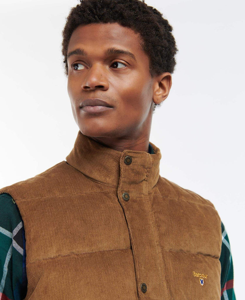 Barbour Vesti - Cord Baffle Gilet - Beige
