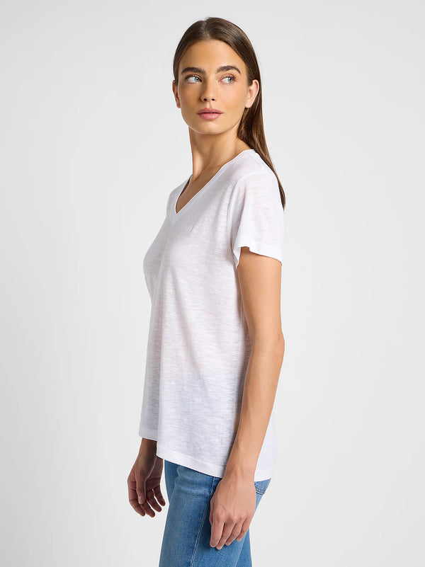 Lee Dömubolur V Neck Bright White