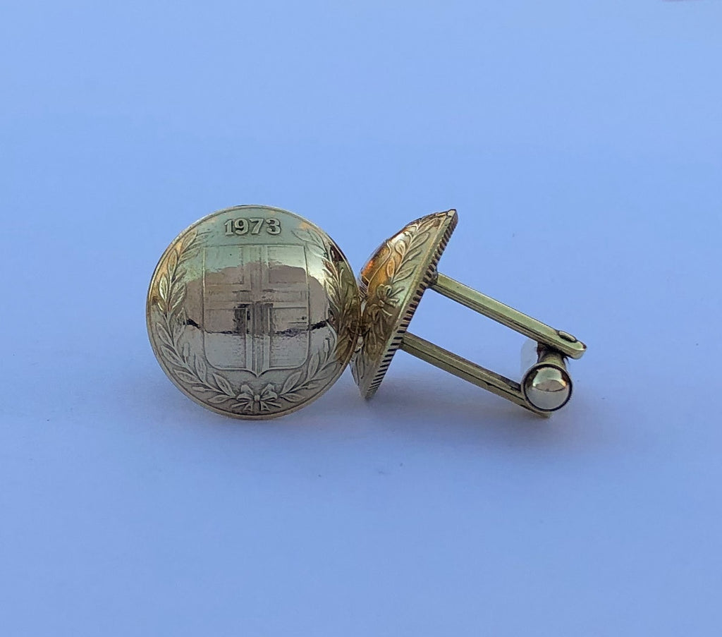 Afi & Ég - Ermahnappar - úr 50 aura mynt skjaldamerki