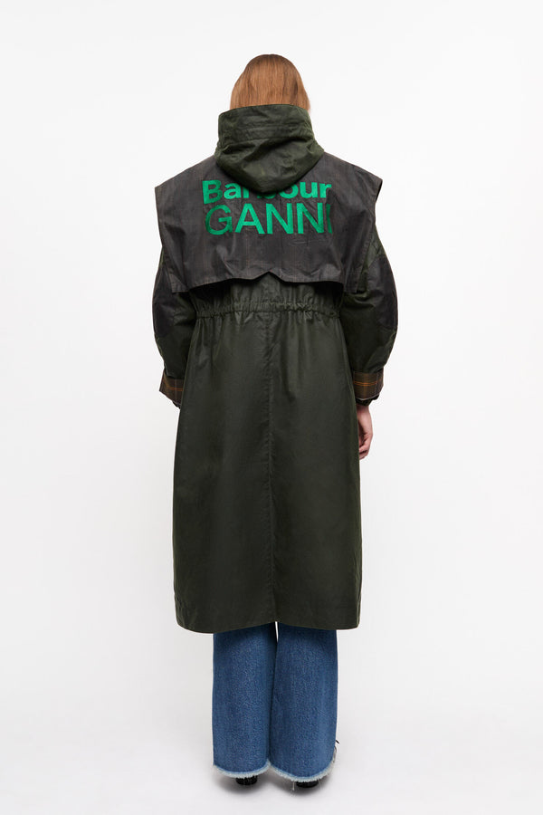 Barbour x Ganni Úlpa Wax Parka