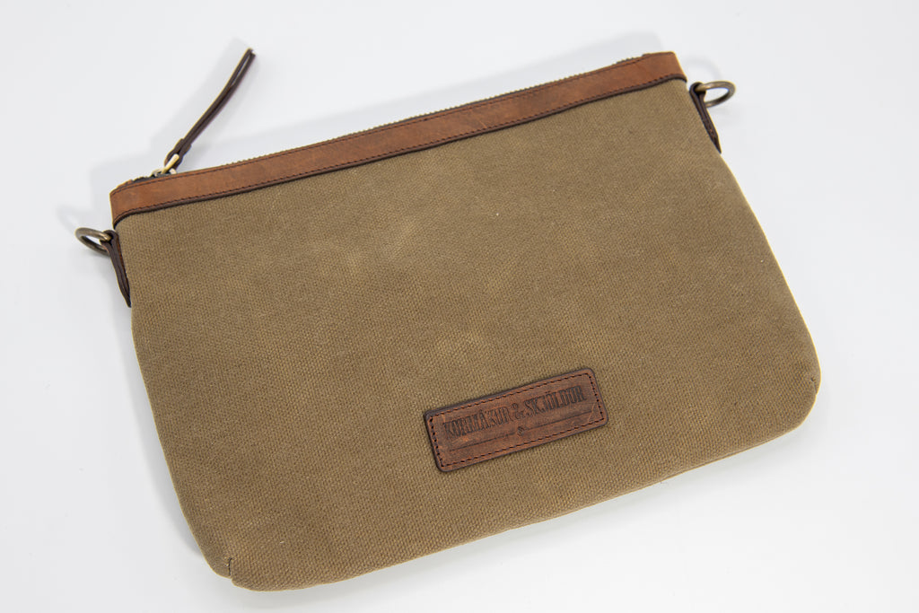 K&S Handtaska Vaxaður strigi - Waxed Canvas Beige - Handtaska