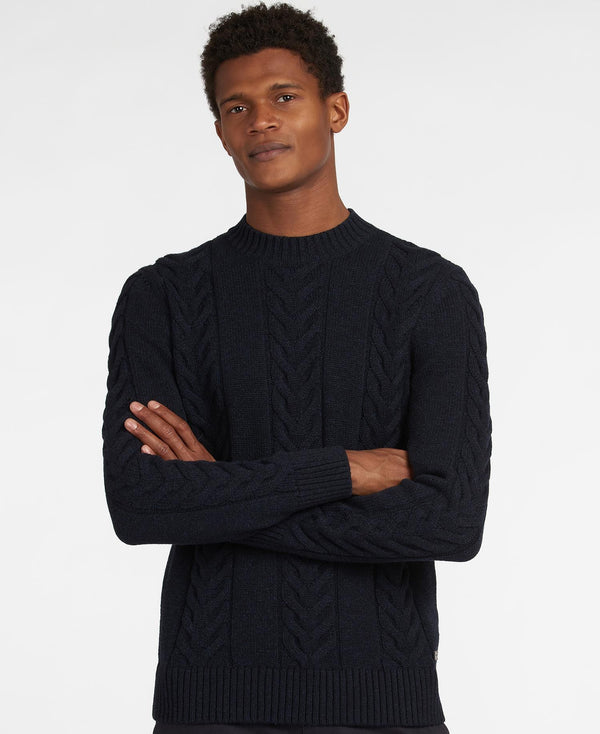 Barbour Peysa - Essential Cable Knit - Navy Marl