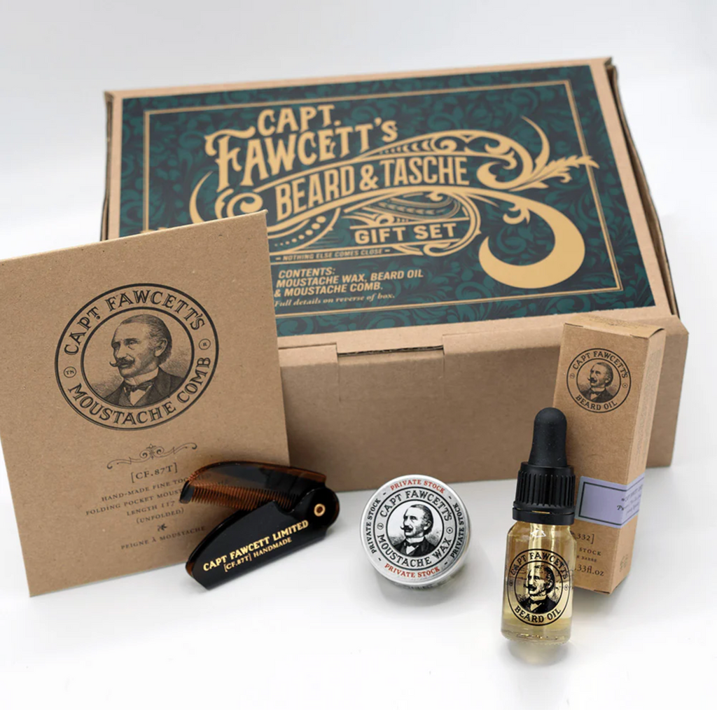 Captain Fawcett Gjafasett Beard & Tasche