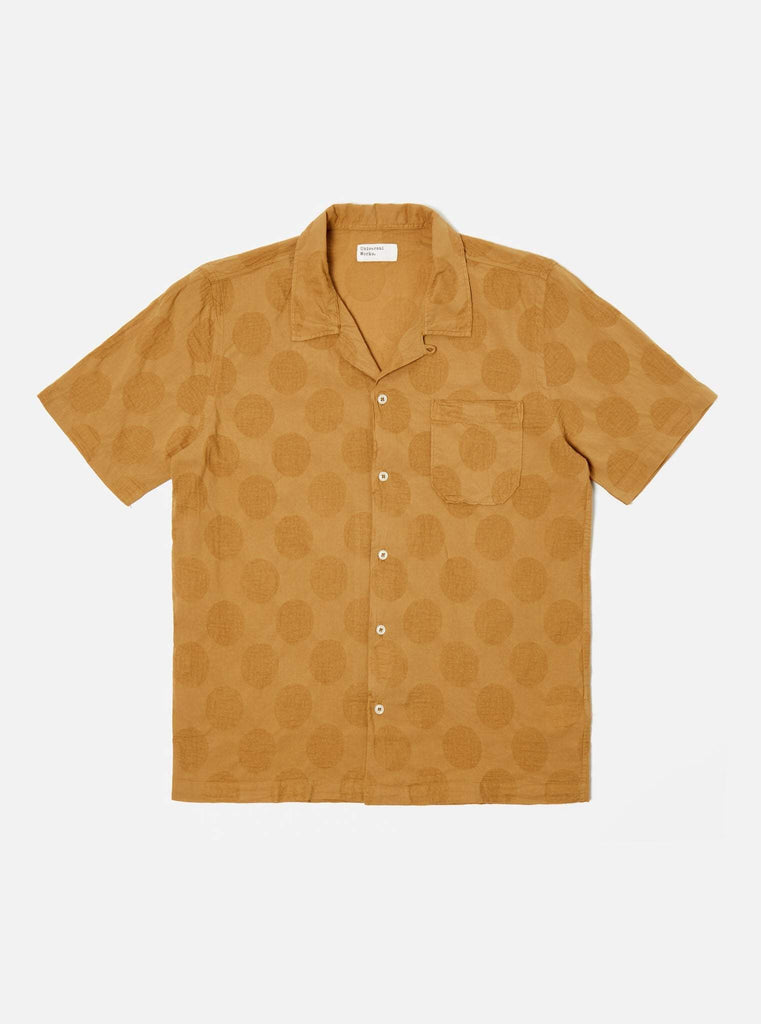 Universal Works Stuttermaskyrta - Road Shirt - Cumin Dot