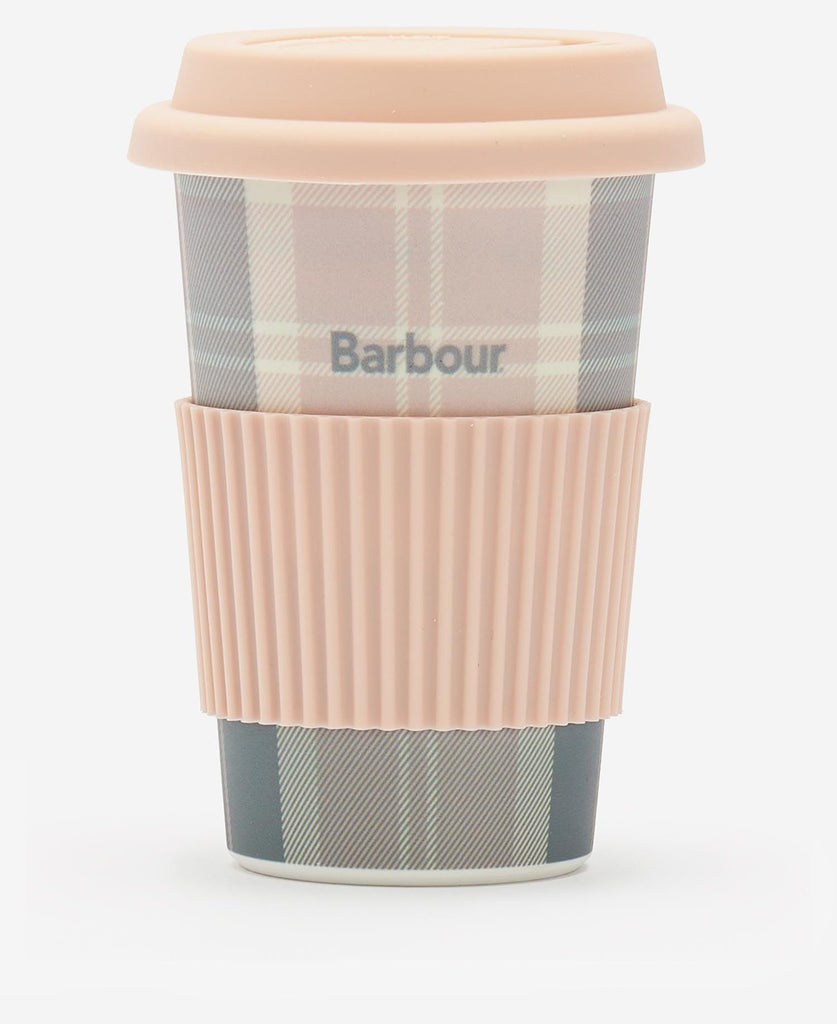 Barbour Ferðabolli - Reusable Travel Mug - Pink/Grey